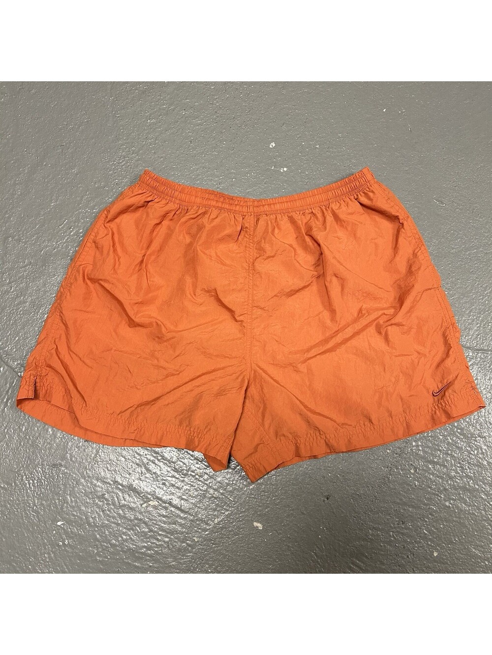 VINTAGE Nike Nylon Running Short Orange Woman Size Large (12-14)